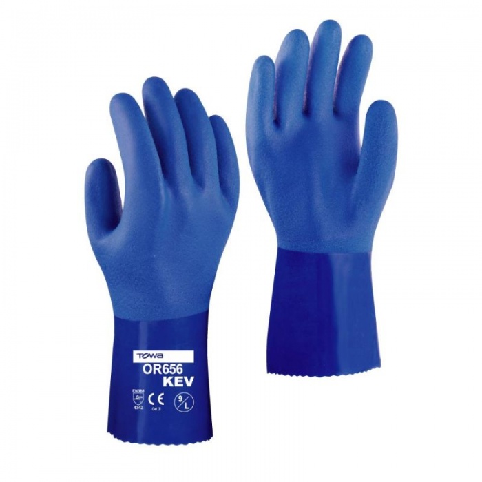 Towa OR656 KEV 30cm PVC-Coated Oil-Resistant Gloves