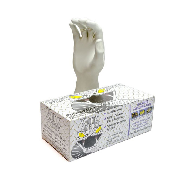 White Mamba Disposable Latex Gloves BX-WMG