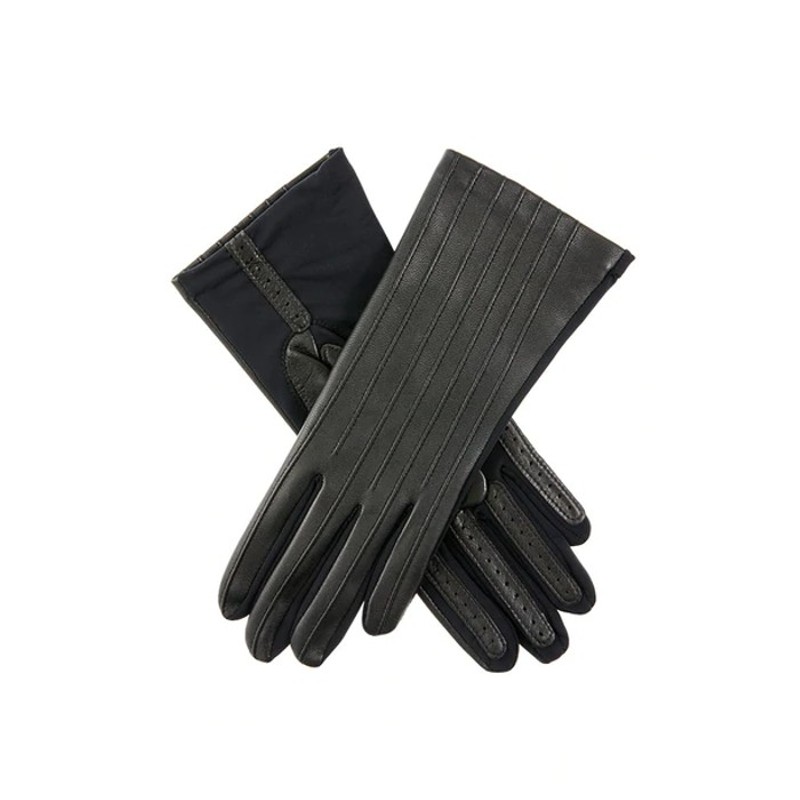 Dents Olivia Women's Black Leather and Elastane Gloves